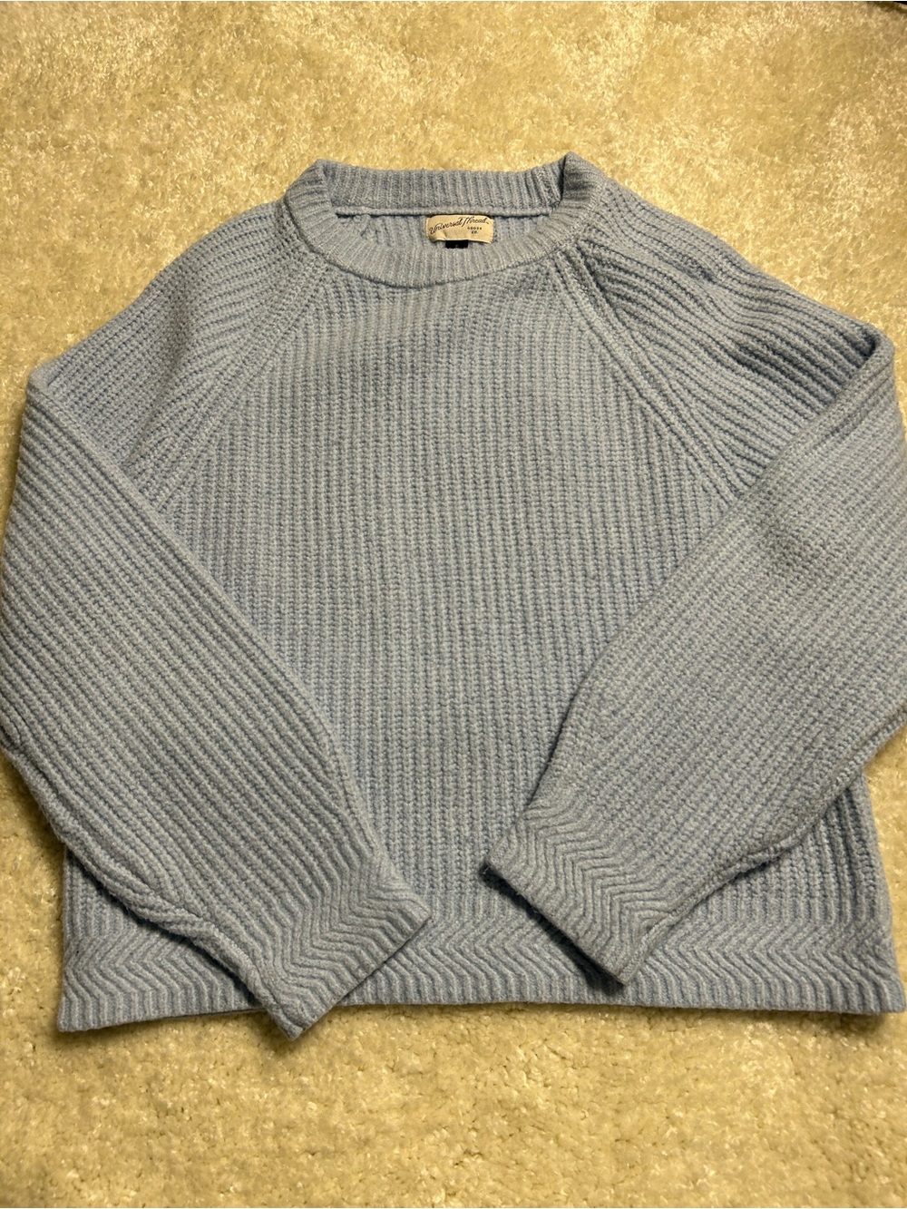 Light Blue Women's Rib-Knit Crewneck Sweater Size Small Universal Threads